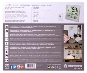 Метеостанция (настенные часы) Bresser TemeoTrend JC LCD с радиоуправлением, серебристая, изображение 12