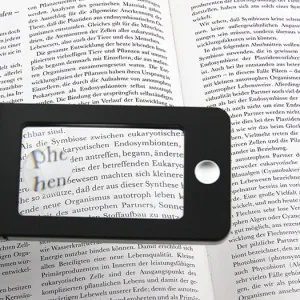 Лупа для чтения Veber 2,5x/4x, 75x43 мм, черная, с подсветкой (G188), изображение 5