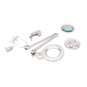 Лупа-лампа на струбцине Veber LED Bi-color, со сменными линзами и подсветкой (8608D), изображение 6