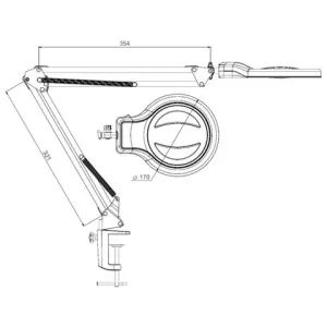 Лупа-лампа настольная «Леда С20 Про» 4,5/9x, 127 мм, на струбцине, с подсветкой (20 LED), изображение 4