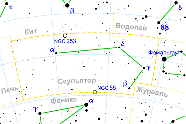 Карликовая галактика в созвездии Скульптор